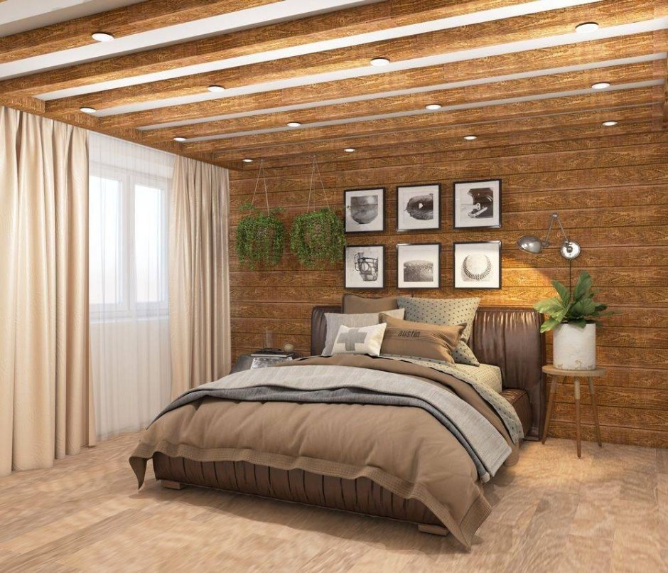 Современная спальня с балконом