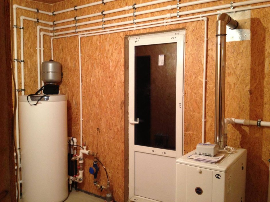 Отделка стен в бойлерной