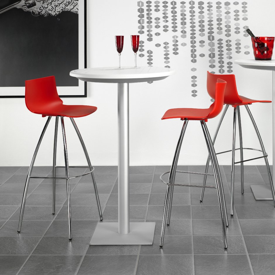 Стул барный зеленый пластиковый