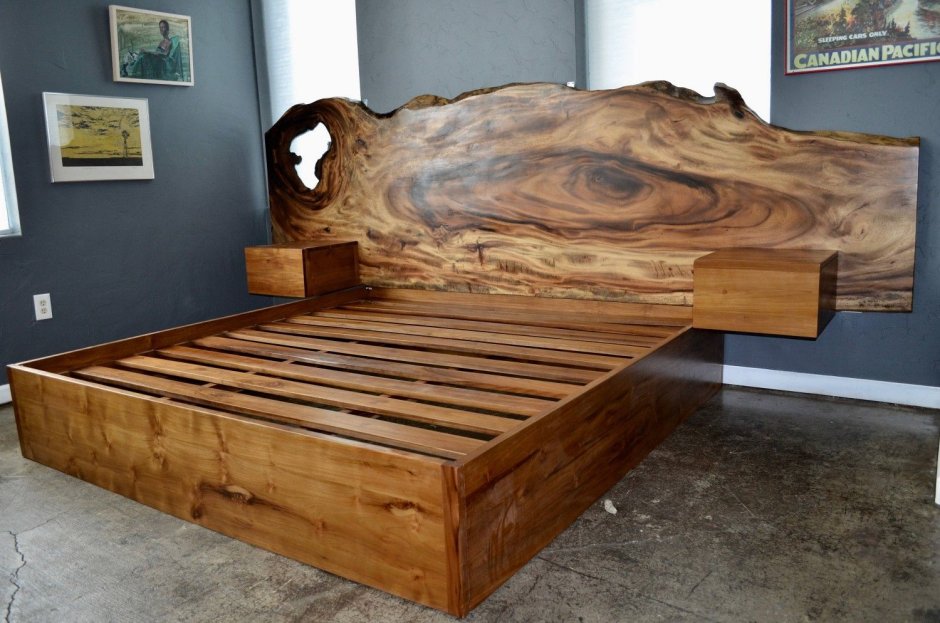 Спинка для кровати из слэба дерева