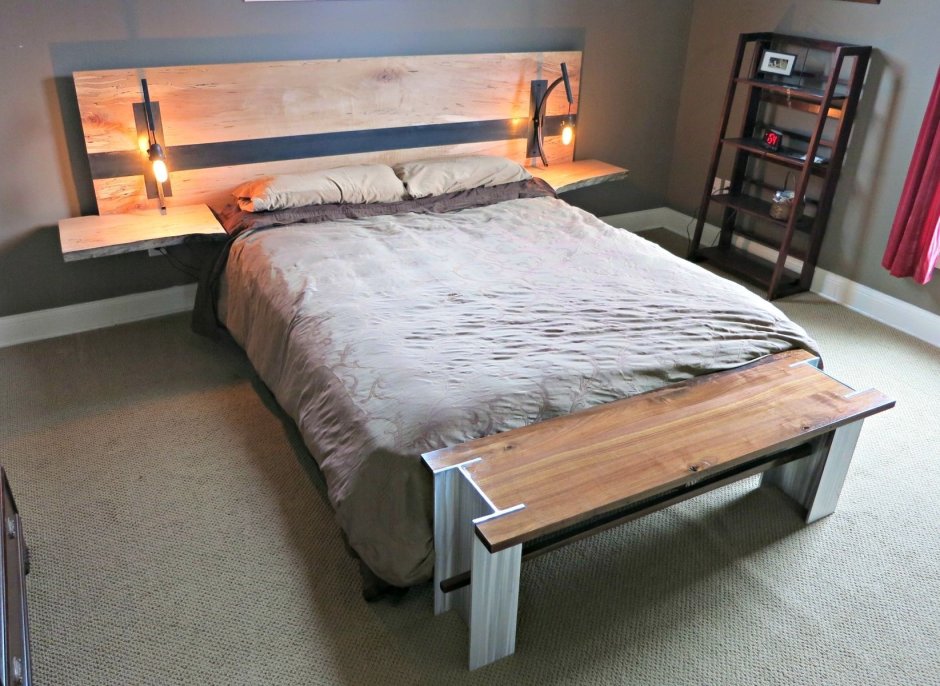 Кровать спальная из слэбов