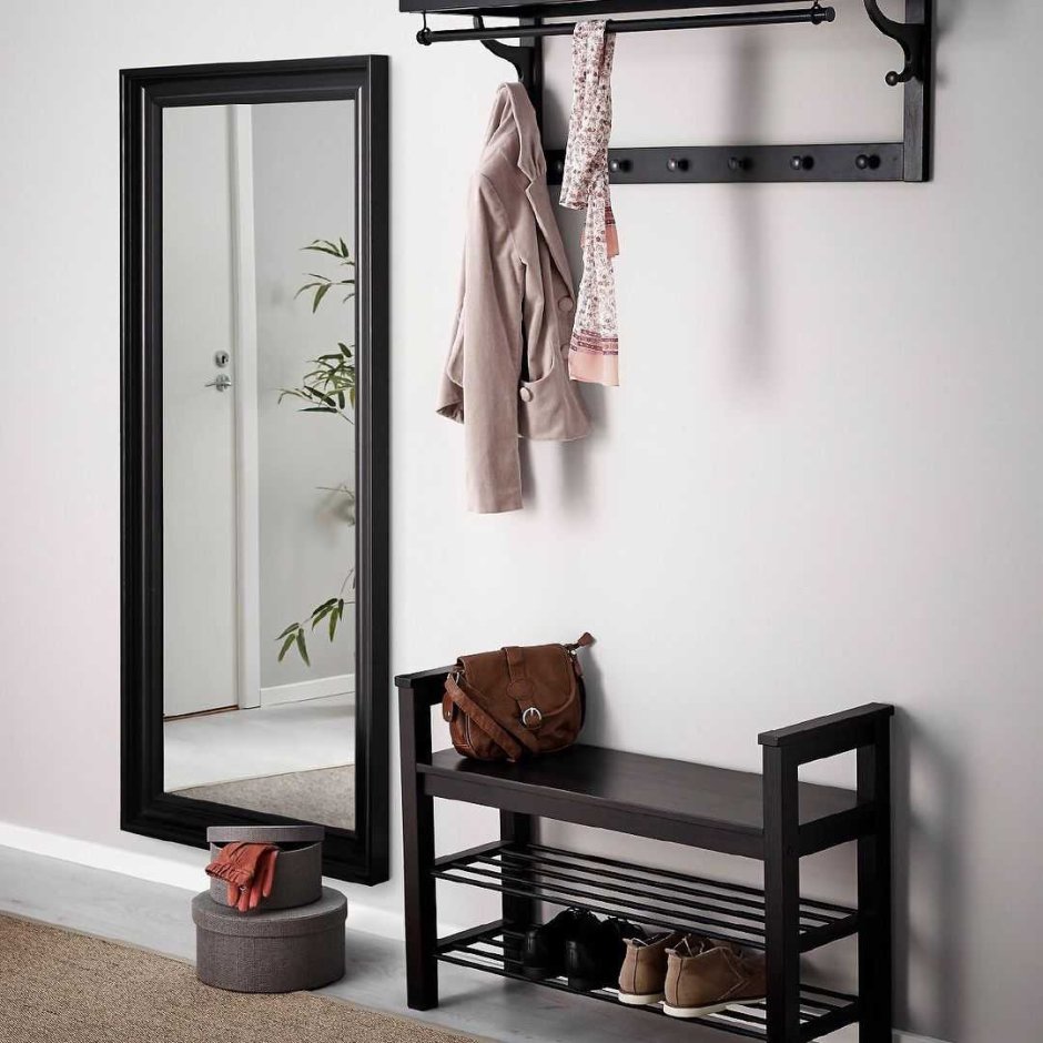 Вешалка икеа настенная белая елочкой