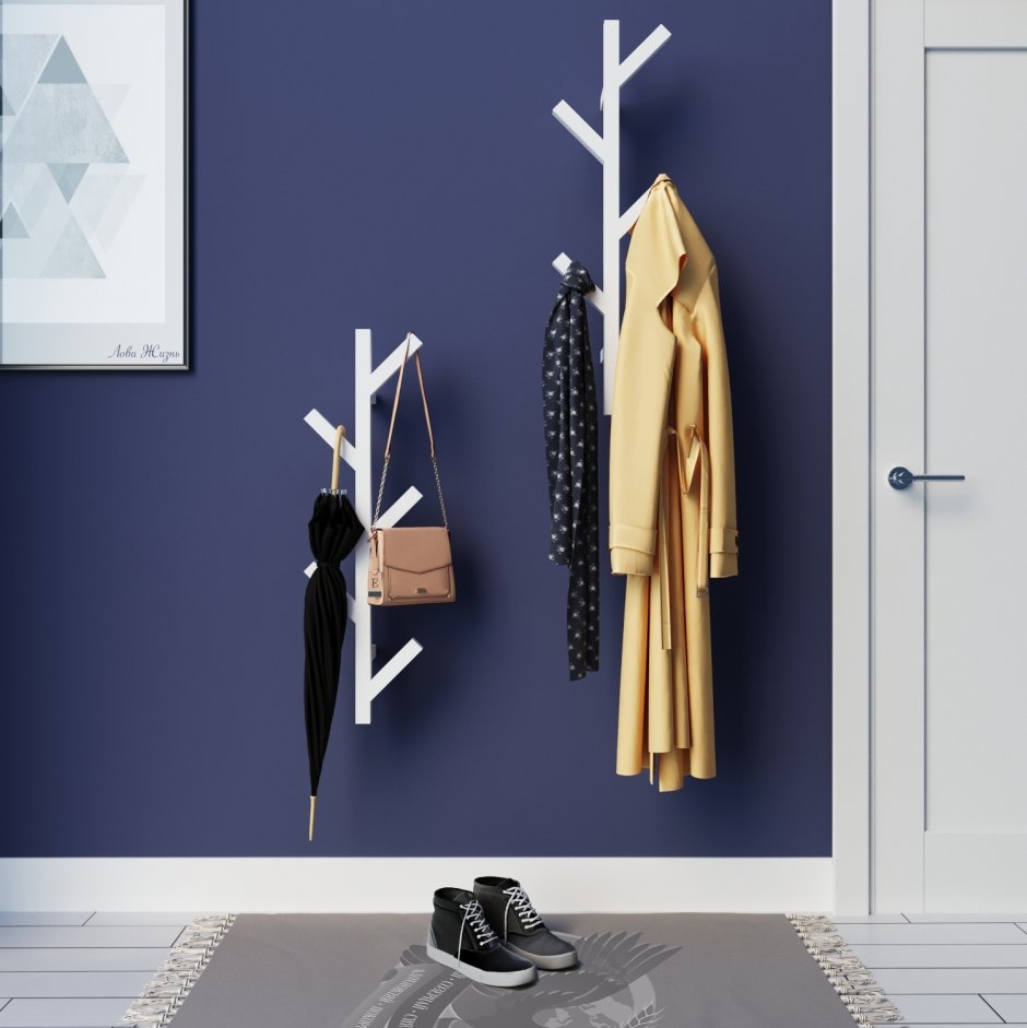 Вешалка елочка в прихожую настенная