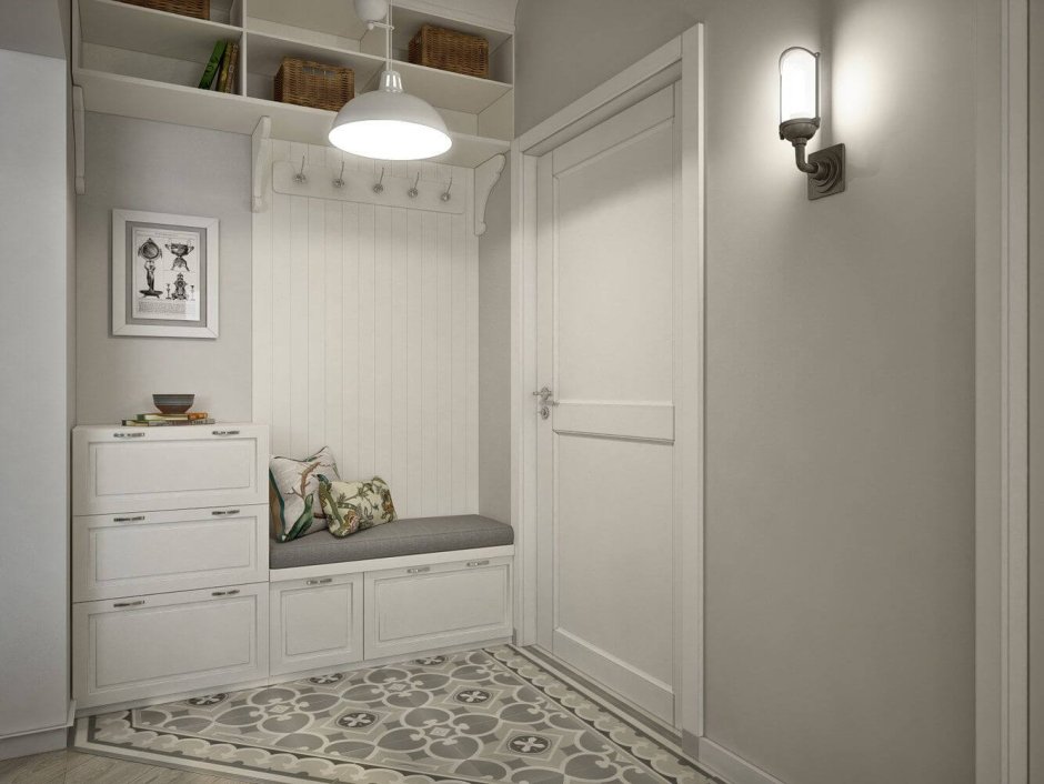 Белая прихожая Сканди