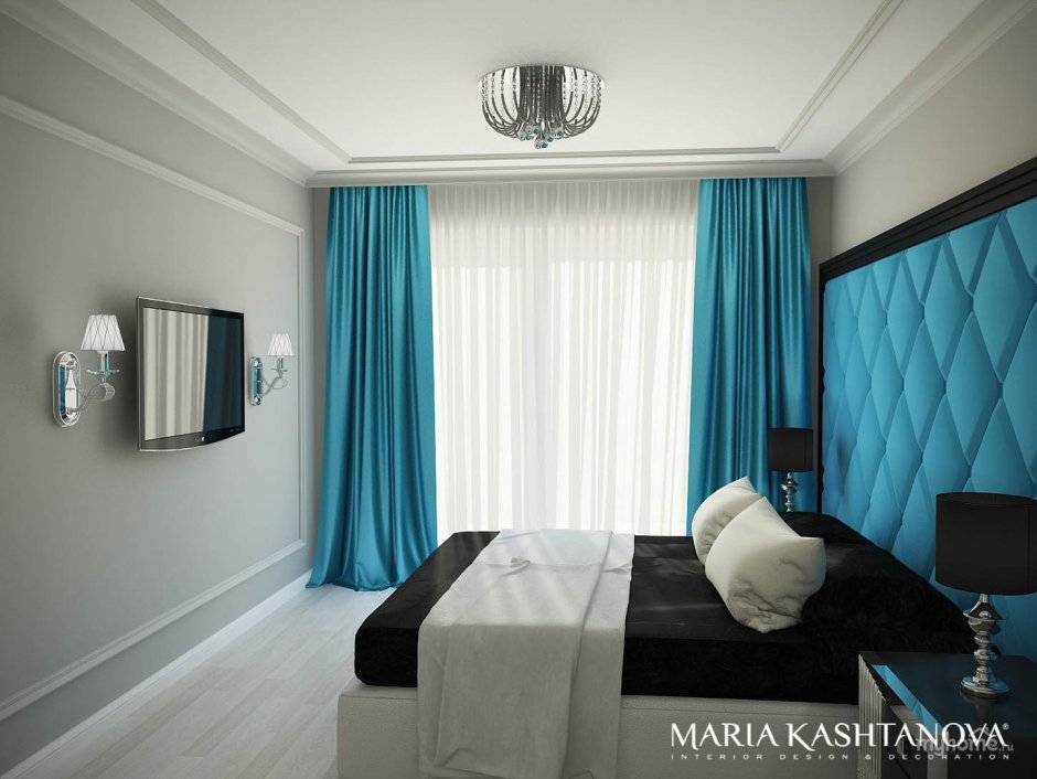 Гостиная в голубых тонах