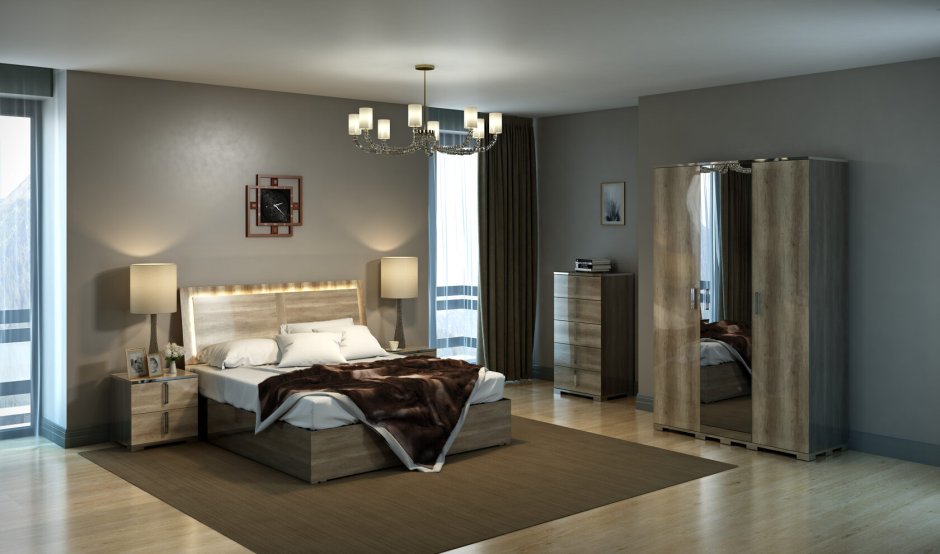 Кровать Каналетто дуб каньон