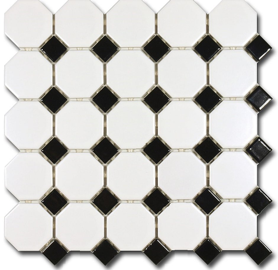 Мозаика Octagon small White/Black Matt (idla2575)