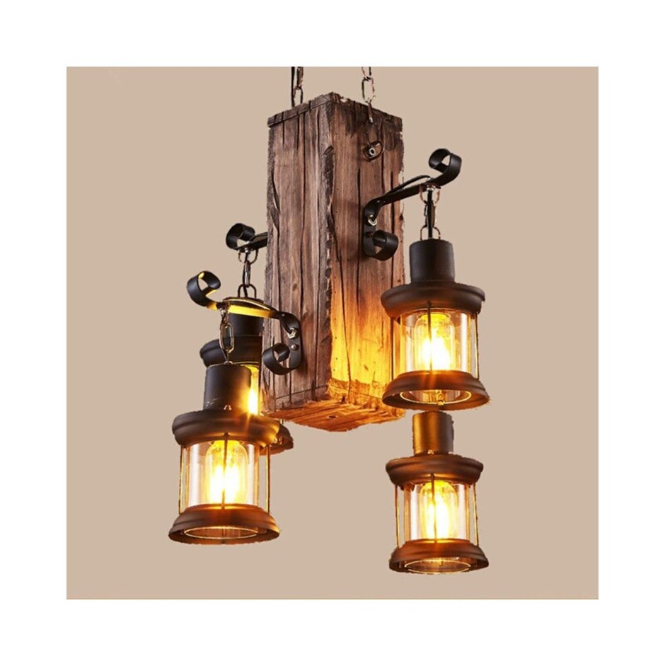 Деревянные светильники в стиле лофт