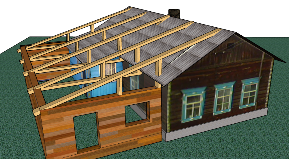 Каркасный дом 6 на 4 с односкатной крышей чертеж
