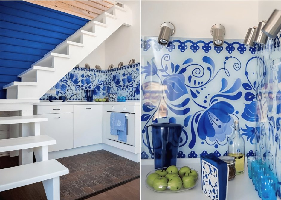 Кухонный гарнитур в стиле Гжель