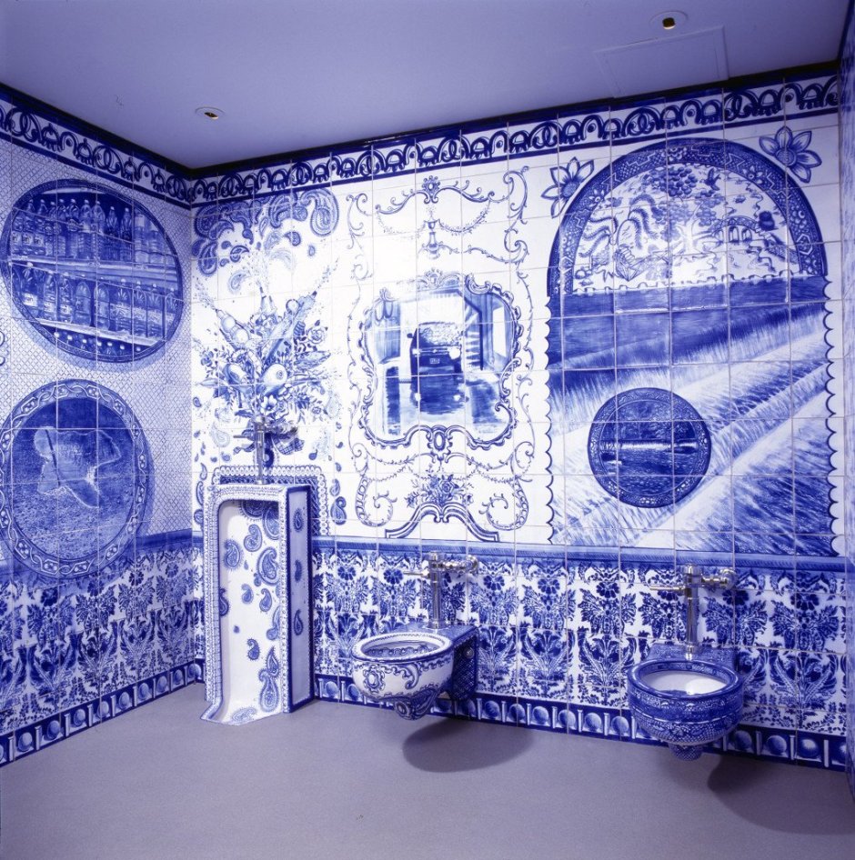 Кухня в стиле Гжель