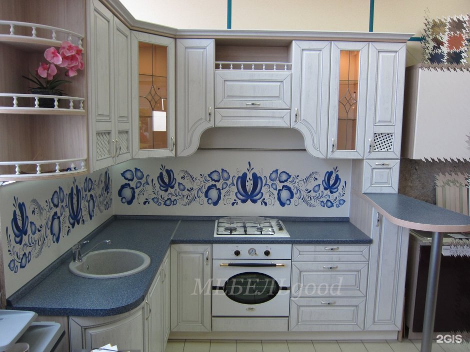 Кухонный гарнитур в стиле Гжель