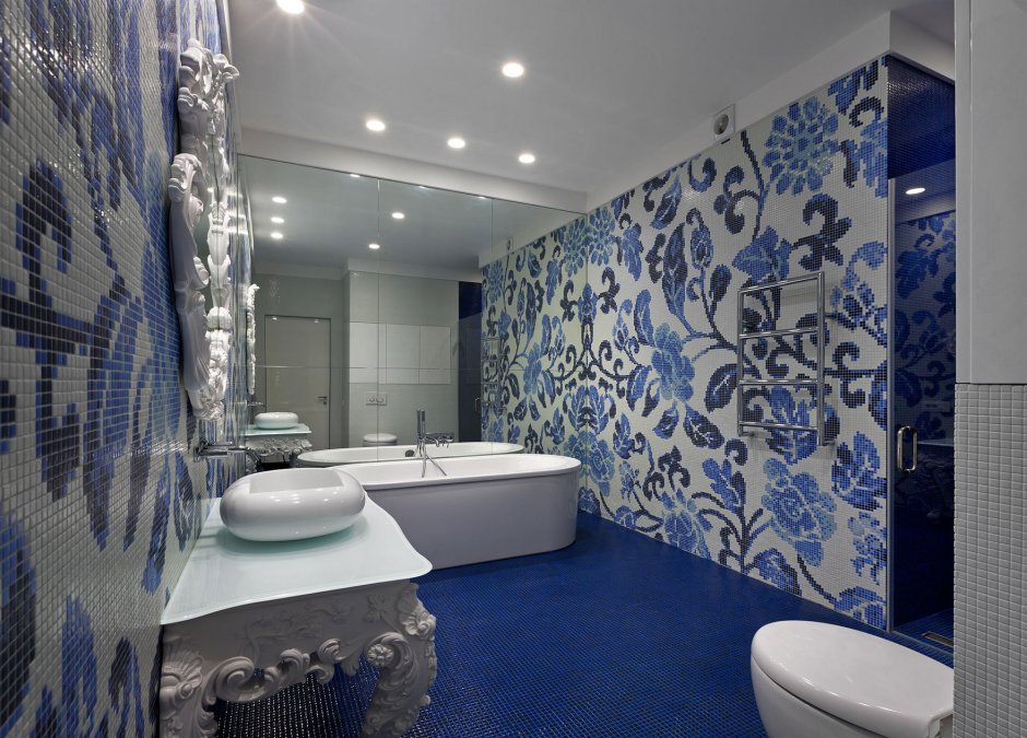 Интерьер дома в стиле Гжель