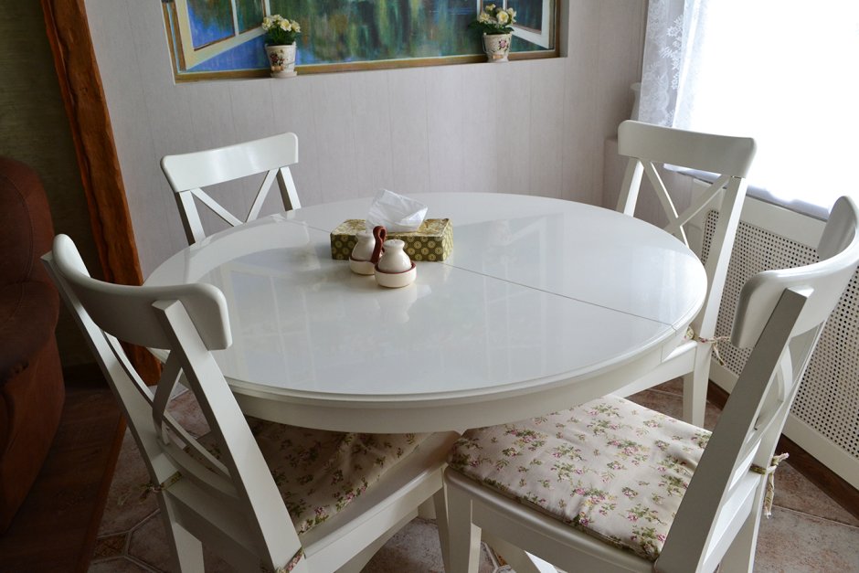 Laneberg ланеберг раздвижной стол, белый130/190x80 см