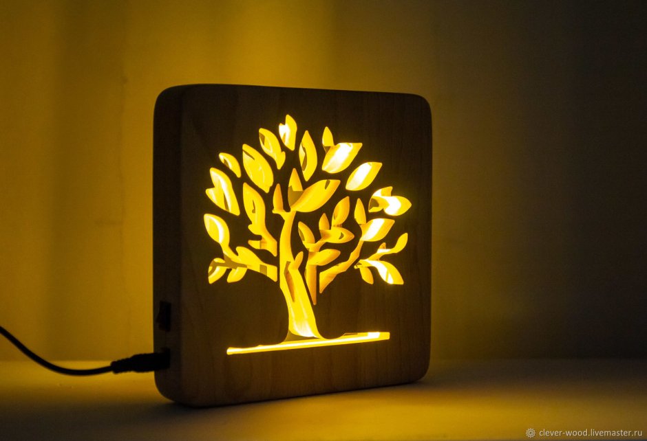 Ночник из дерева