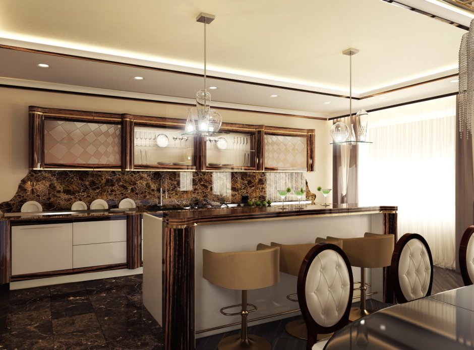 Кухня угловая Неоклассика беж