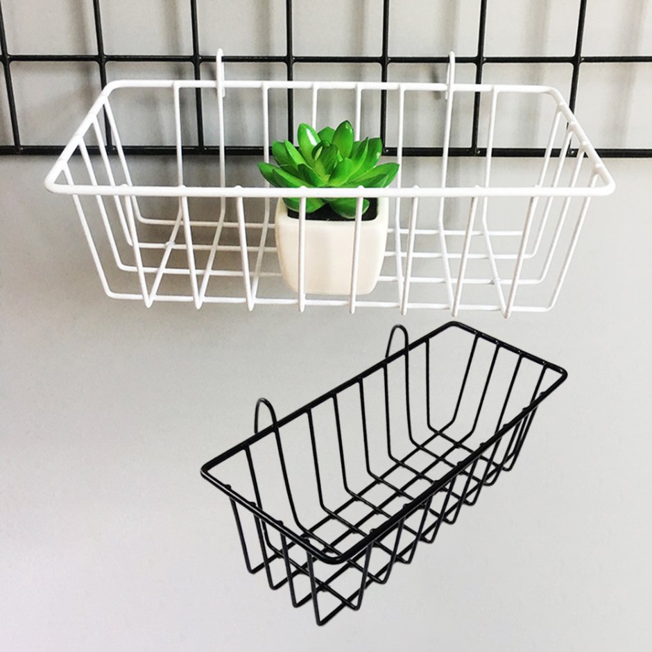 Настенные металлические полки корзинки