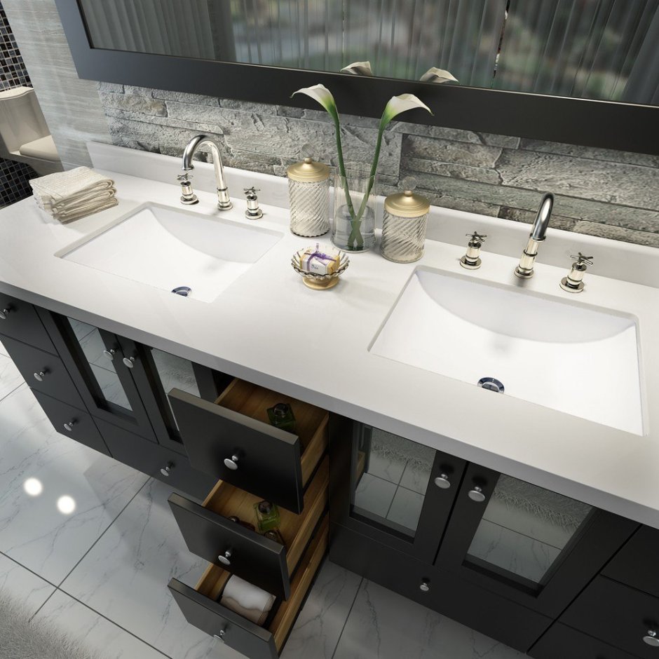 Раковина со столешницей в ванную комнату