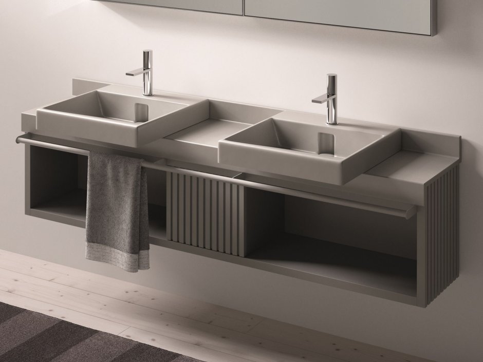 Умывальник двойной керамический