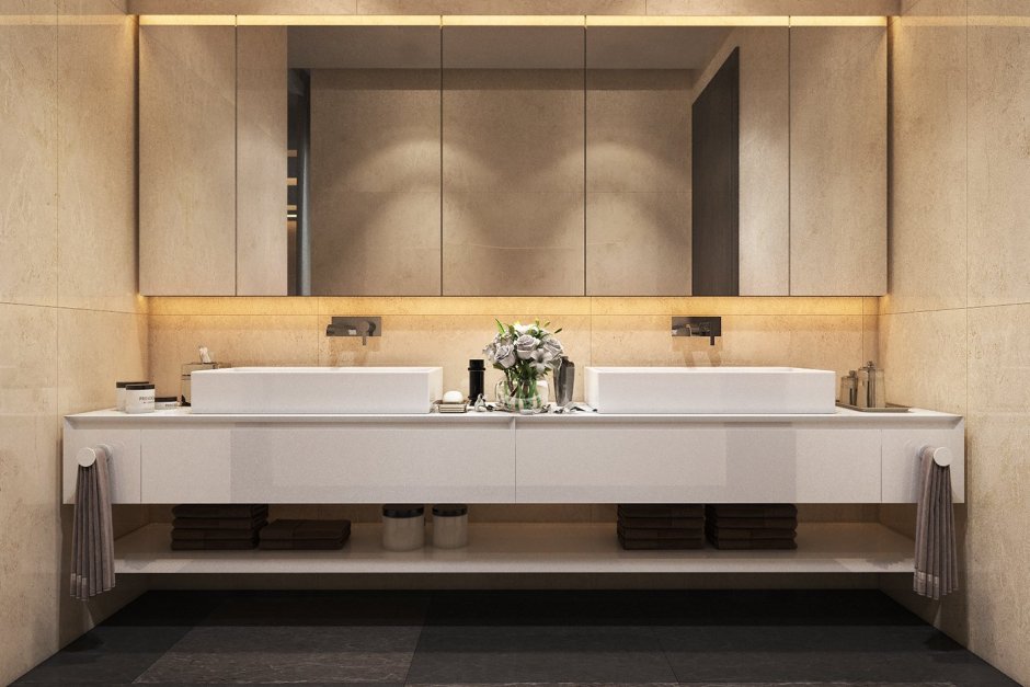 Ванная с двумя раковинами