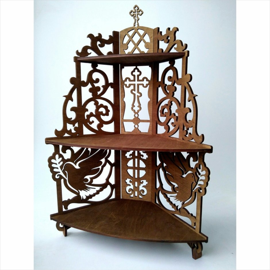 Полка резная орех