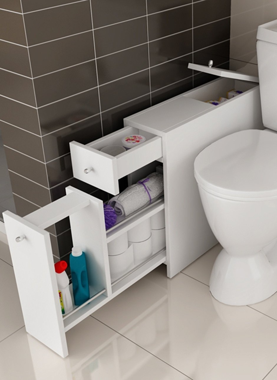 Узкая тумба для ванной