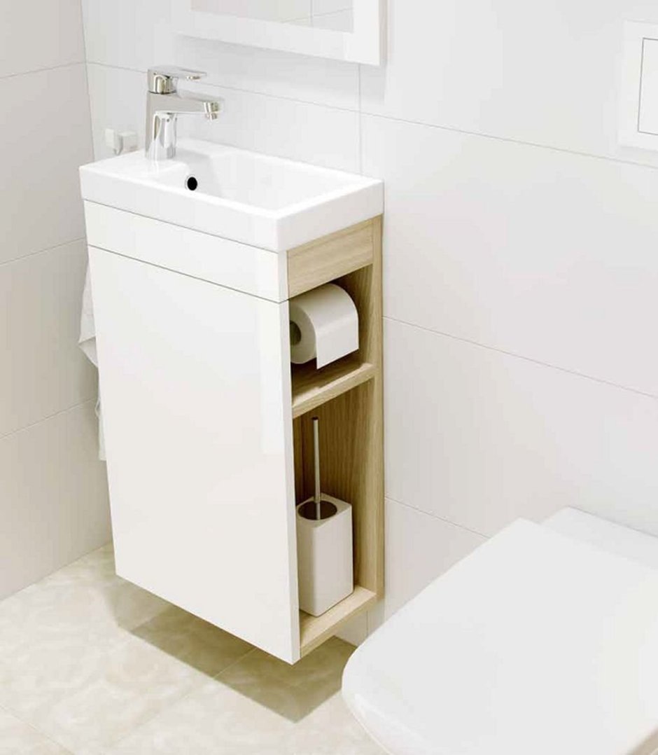 Тумба под умывальник Cersanit Smart 40 ясень/белый b-su-sma-co40/WH