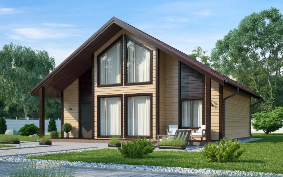 Дом из бруса проекты Скандинавия 130м2
