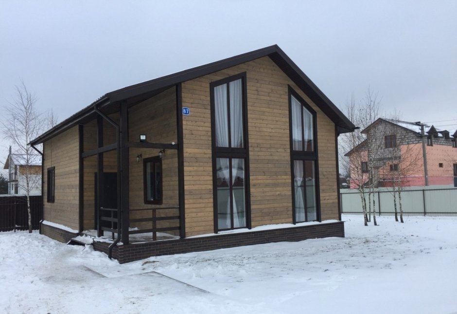 Каркасный дом с панорамными окнами