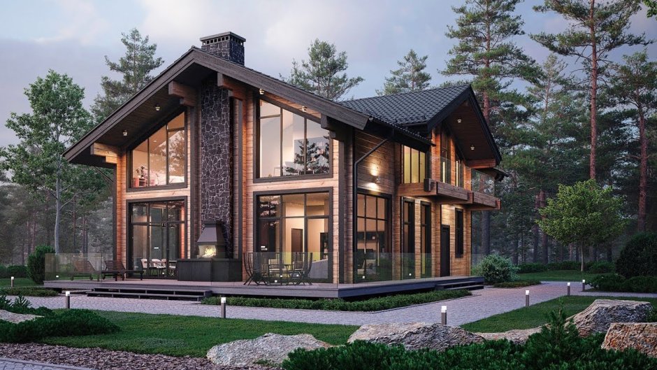 Шале дом из клееного бруса 250 кв