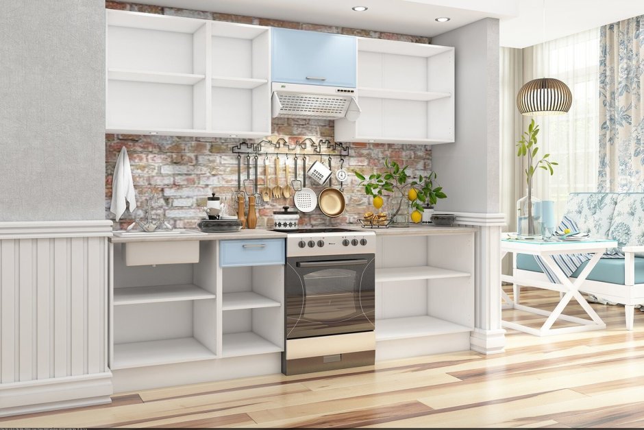 Бауцентр кухня голубая