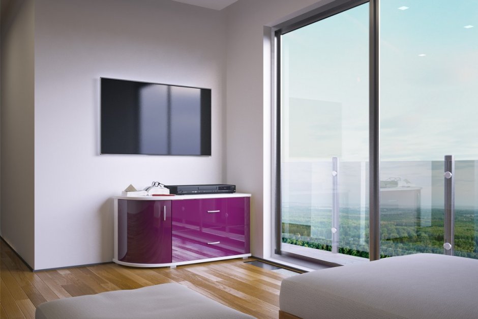 Тумба под ТВ радиусная