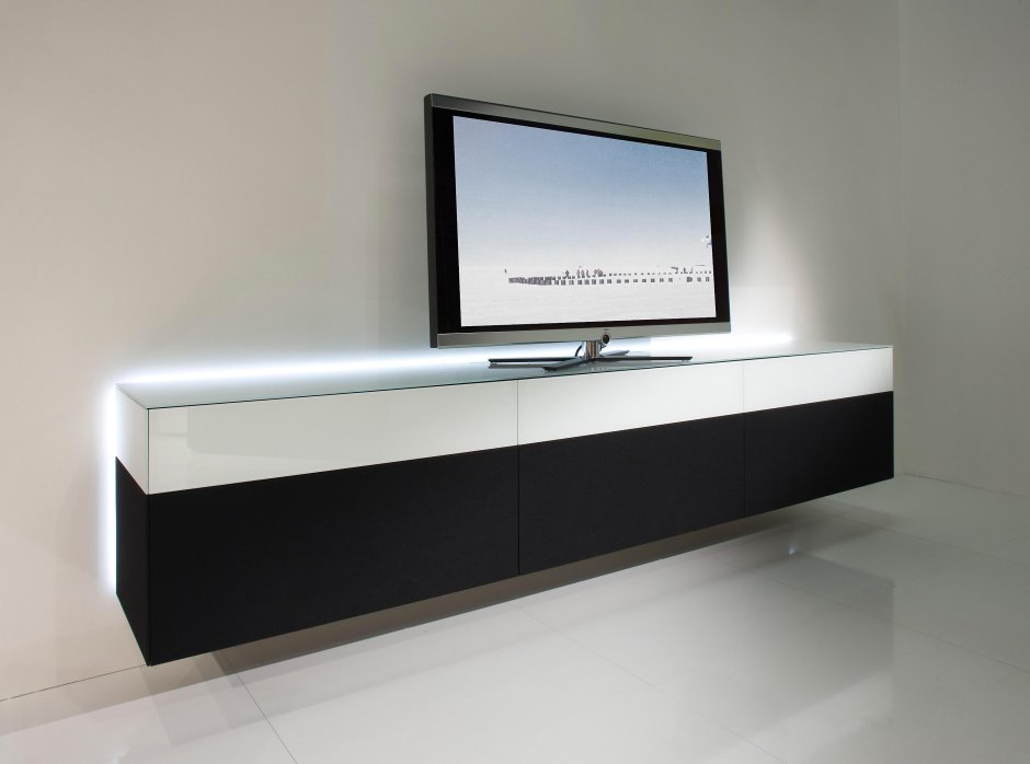 Подвесная тумба под телевизор с подсветкой