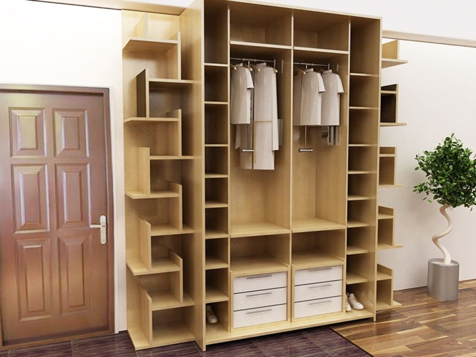 Полки в шкафу купе