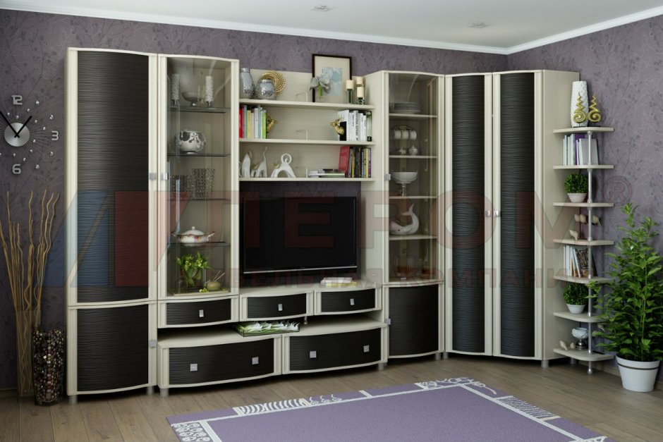 Стенка Венеция-4 (венге/дуб белфорд)