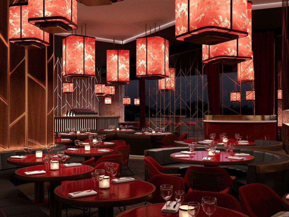 Интерьер ресторана «Моондзун»Япония