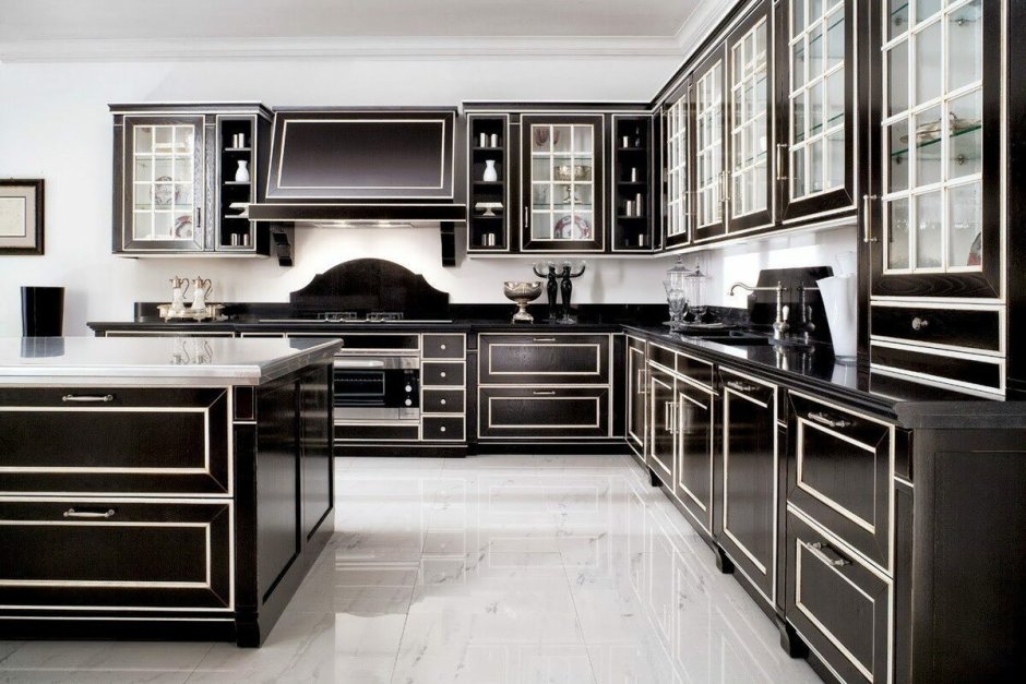 Стильная черная кухня