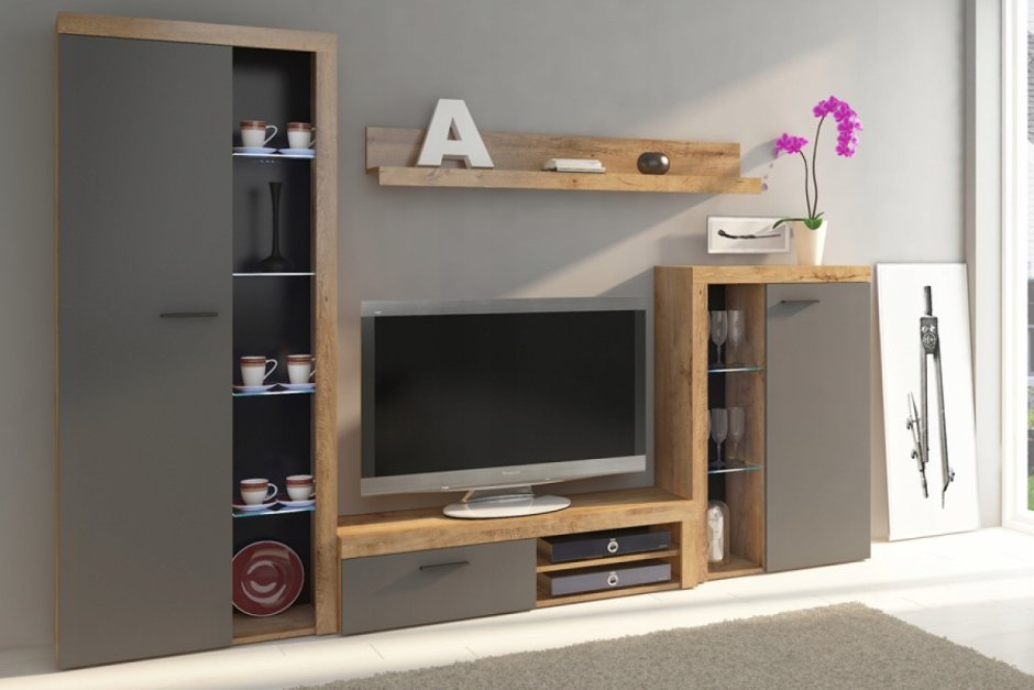 Стенка Монтана крафт серый