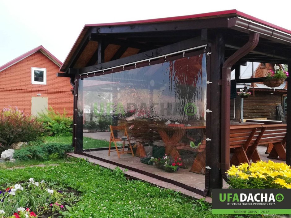 Мягкие окна из ПВХ для беседок и террас в Леруа Мерлен