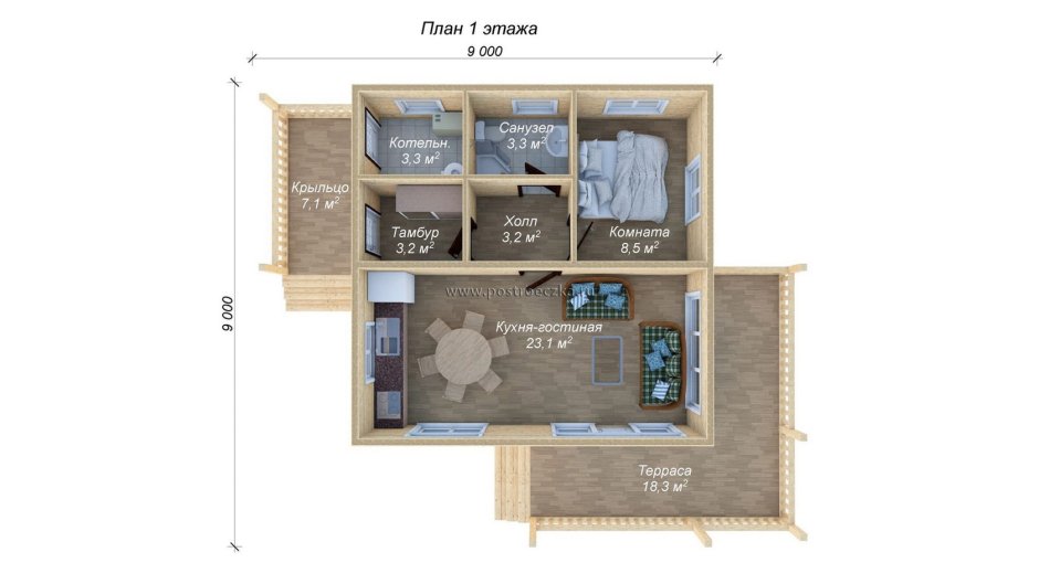 Дом 5* 6 с террасой около мега Дыбенко