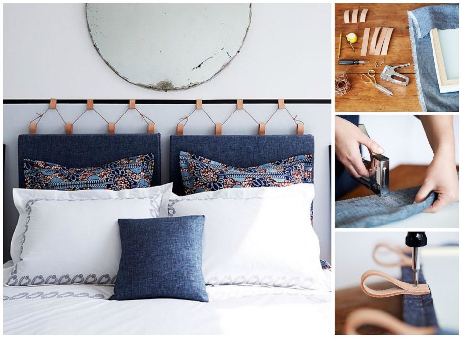 Кровать с подушками в изголовье