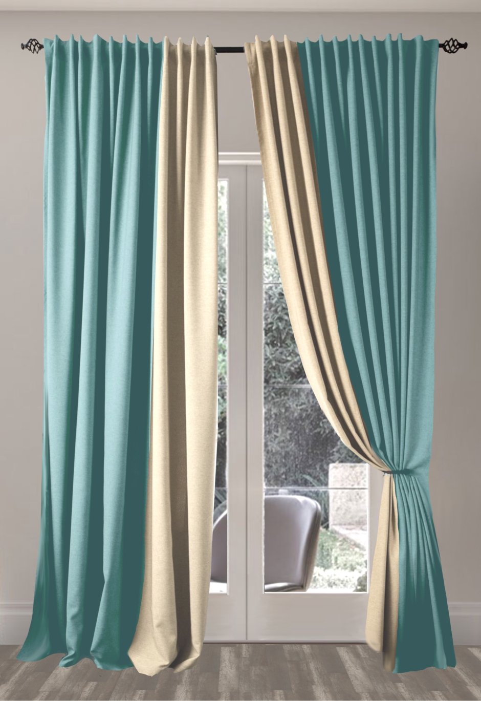 Двухцветные шторы Versace gr004