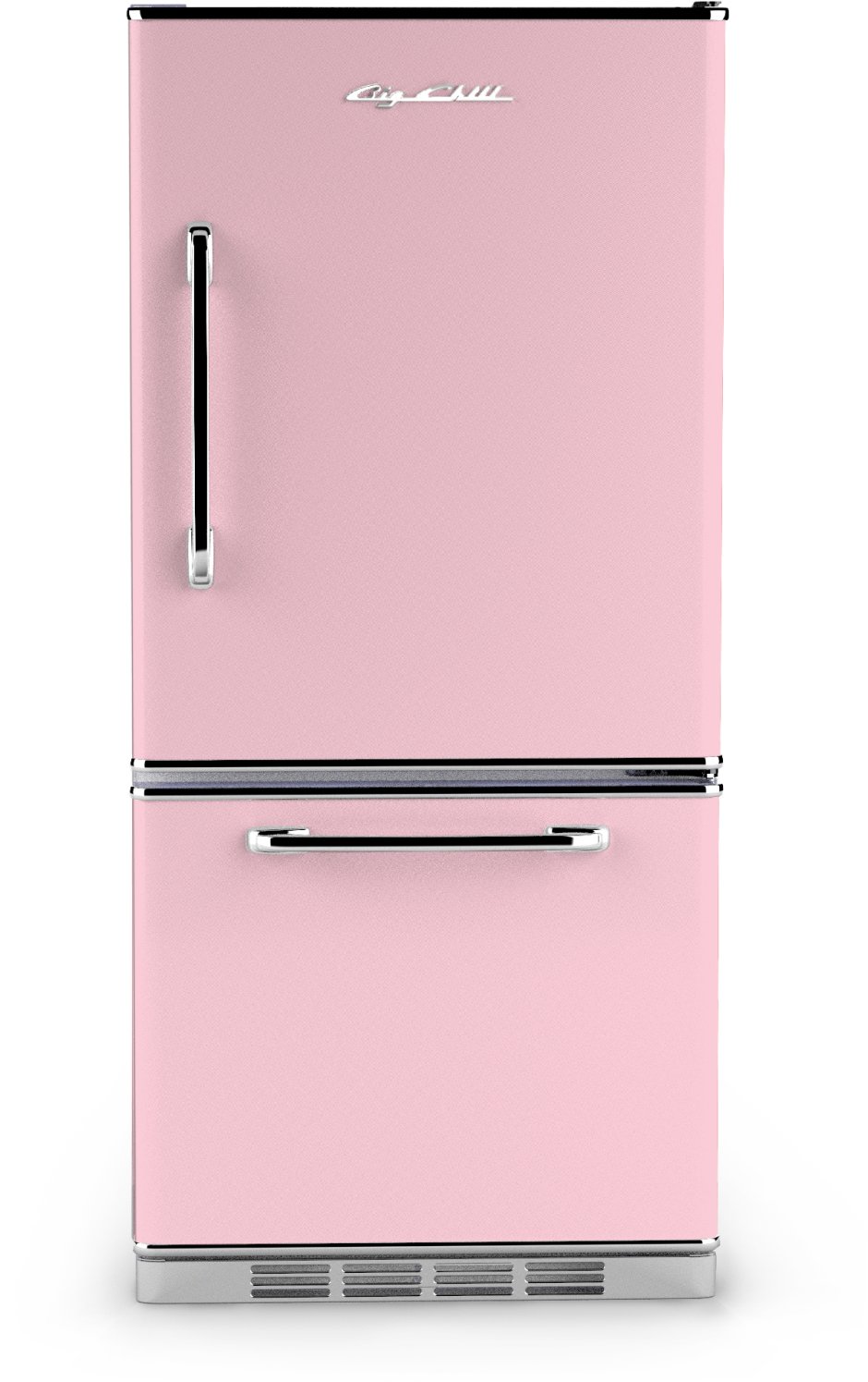 Розовый холодильник