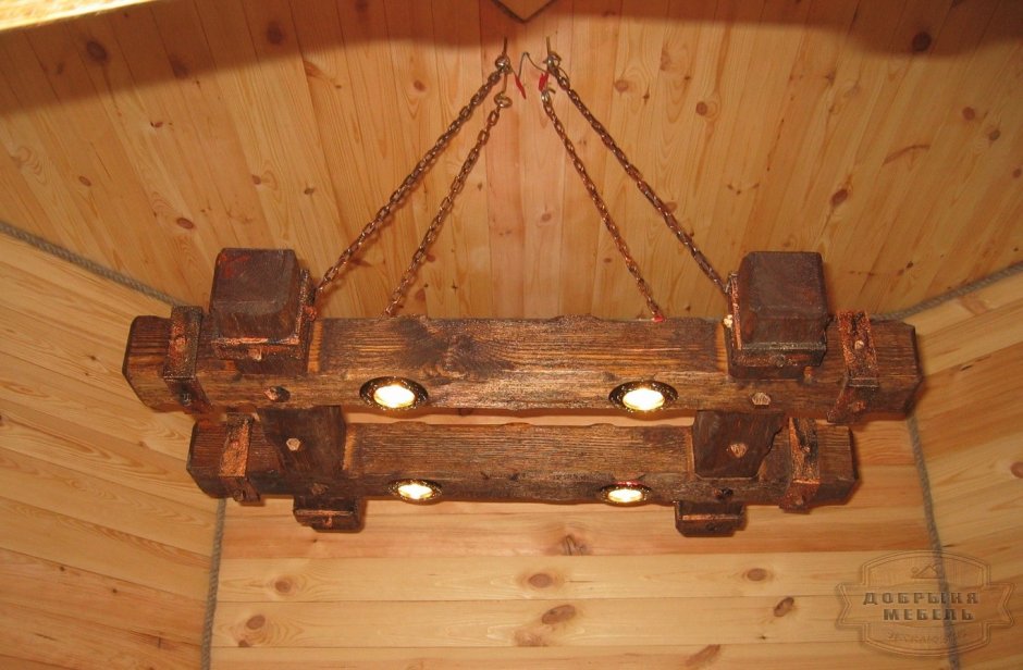 Светильники из состаренного дерева