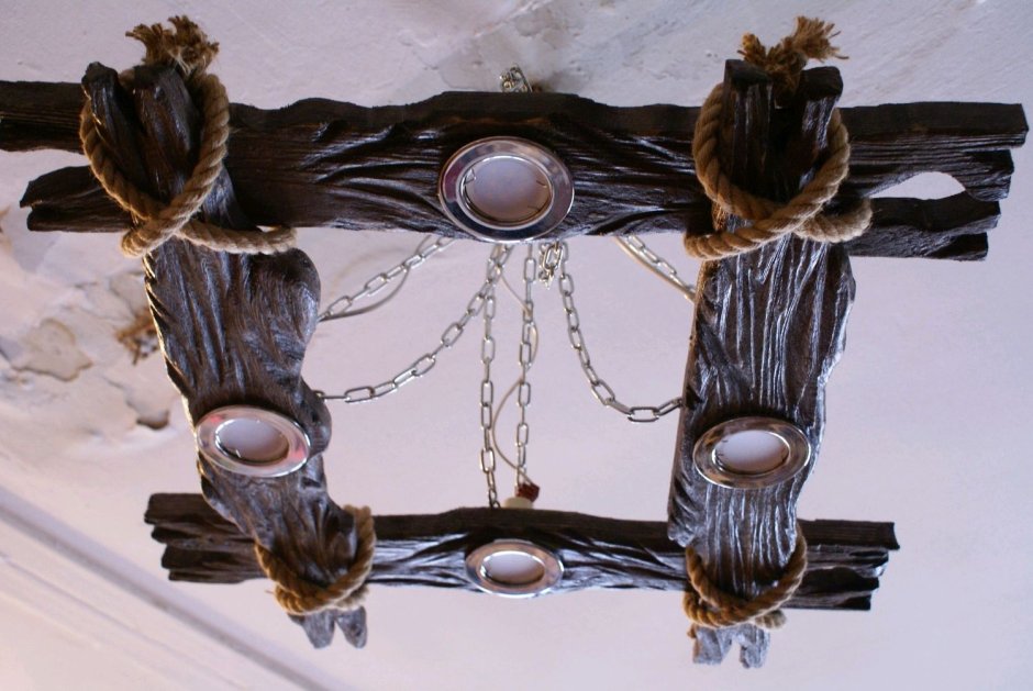 Светильники из дерева под старину