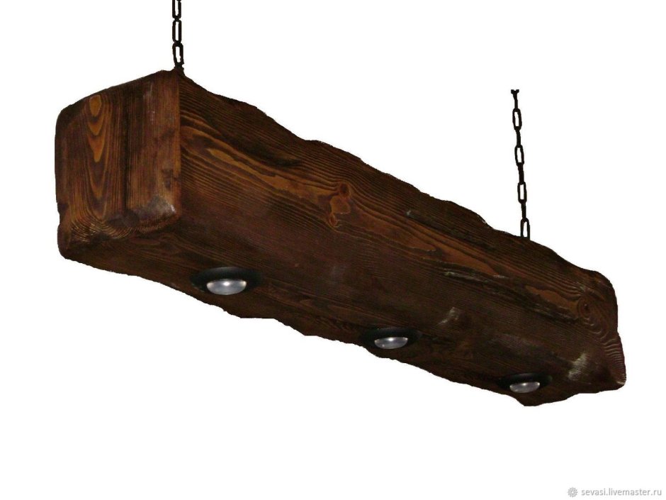 Люстра из состаренного дерева