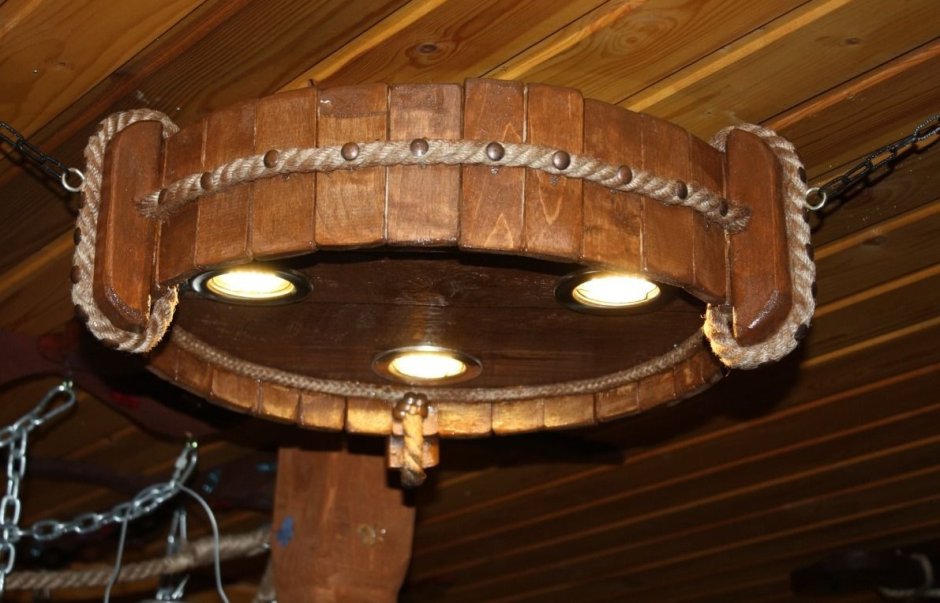 Подвесная люстра факел под старину