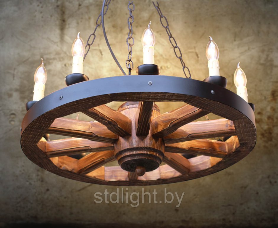 Деревянные люстры под старину