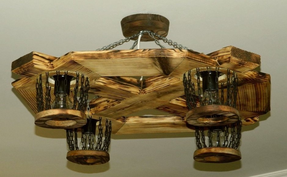 Светильники из дерева под старину