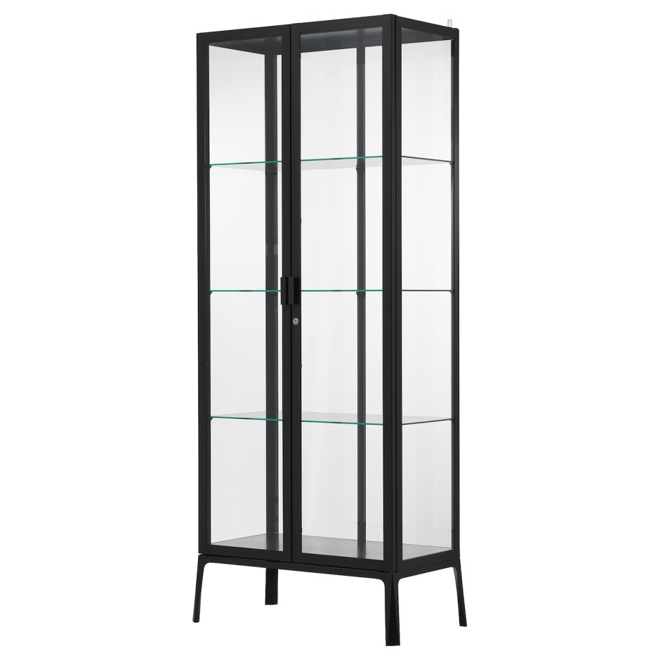 Klingsbo КЛИНГСБУ шкаф-витрина, черный/прозрачное стекло45x180 см